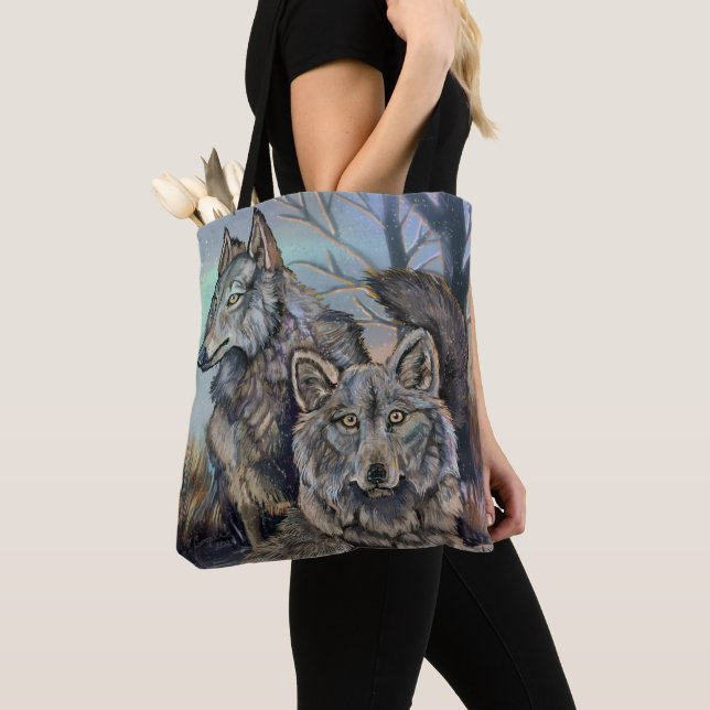 Artische Wölfe Wintery Tote Bag (Von Nahem)