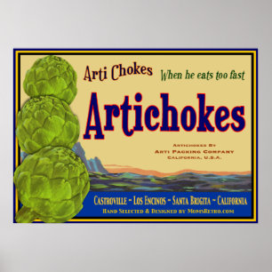 Artischocken-Vintage-Gemüse-Kunstprint Poster