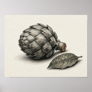Artischocken-Wandkunst Botanische Küche Stillleben Poster