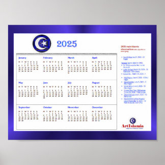 ArtIslamia 2025 Kalender der islamischen religiöse Poster