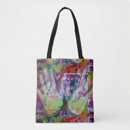 Artist Art Bag with Painted Hand Prints Abstract