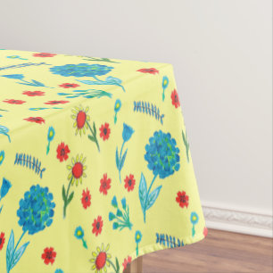 Artist Chic Aquarell Gelb Blumendruck Tischdecke