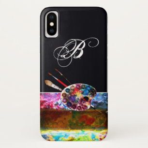 ARTIST FARBE PALETTE MONOGRAMM Black Case-Mate iPhone Hülle