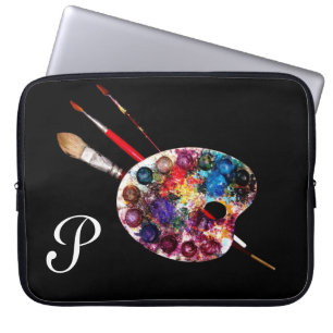 ARTIST FARBE PALETTE MONOGRAMM Black Laptopschutzhülle