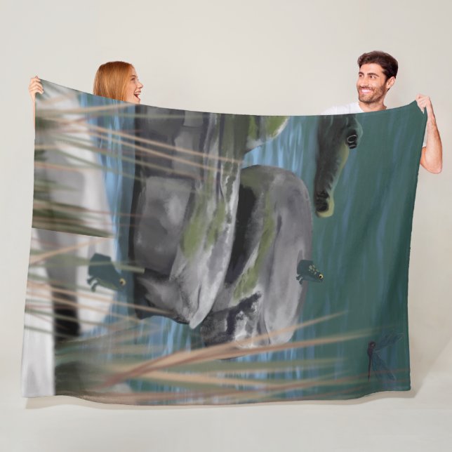 Artist Gezeichnet River Scene Fleece Blanket (Beispiel)
