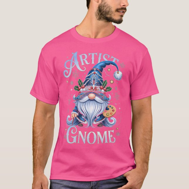 Artist Gnome Christmas Festive Creative Magic T-Shirt (Vorderseite)