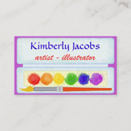 Artist Illustrator Paint Palette Color Paintbrush Visitenkarte