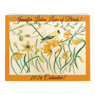 Artist Jennifer Lake's Bird Calendar 2026 Kalender