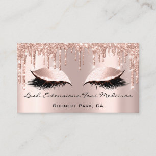 Artist Lashes Aftercare Glitzer Tropfen Rose Visitenkarte