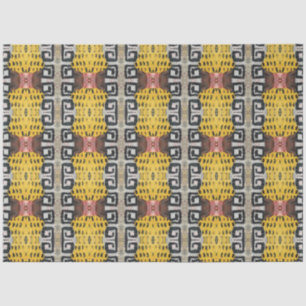Artist Maroon Yellow Large Abstrakt Geometric Seidenpapier
