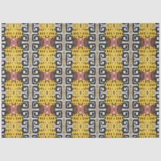 Artist Maroon Yellow Large Abstrakt Geometric Seidenpapier