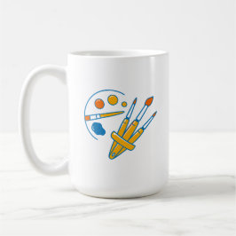 Artist Paint Palette and Brushes Kaffeetasse