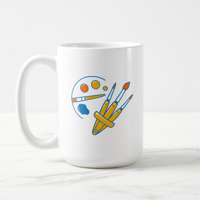 Artist Paint Palette and Brushes Kaffeetasse (Links)