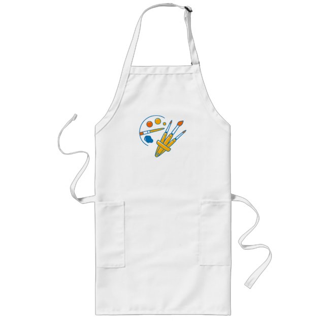 Artist Paint Palette and Brushes Lange Schürze (Vorne)