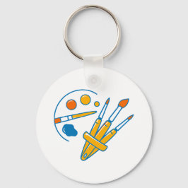 Artist Paint Palette and Brushes Schlüsselanhänger