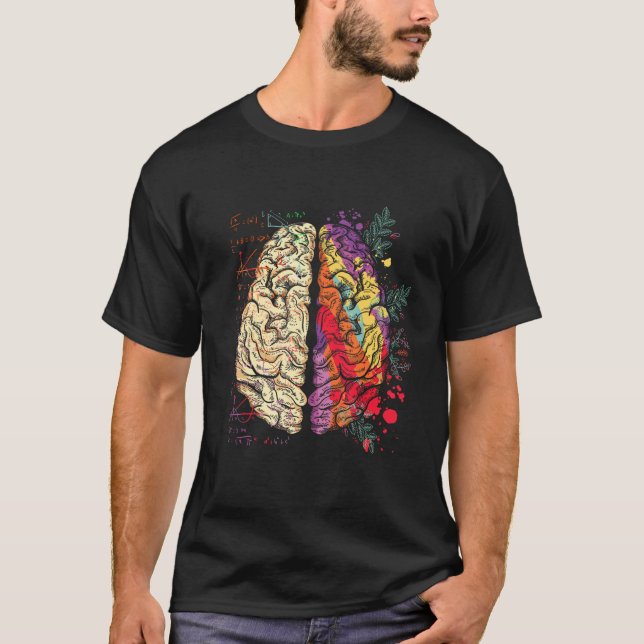 Artist Painter Neuroscience Colorful Human Brain T-Shirt (Vorderseite)