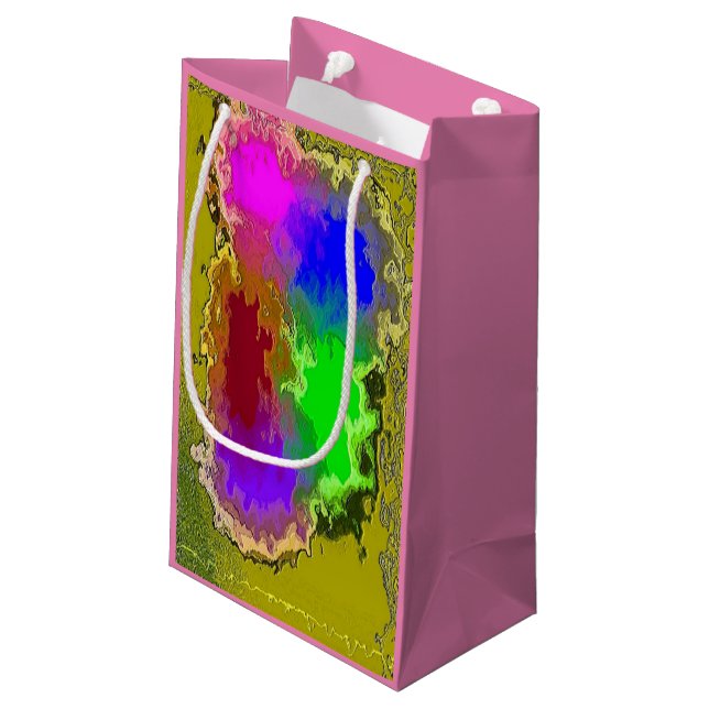 "Artist Palette" Kleine, glänzende Geschenktasche Kleine Geschenktüte (Rückseite Schrägansicht)