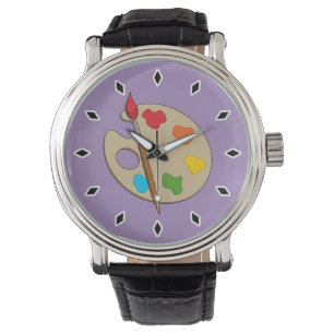 Artist Palette mit Pinsel Armbanduhr