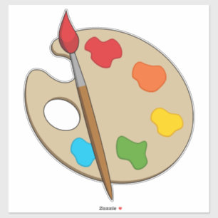 Artist Palette mit Pinsel Aufkleber