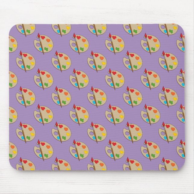 Artist Palette mit Pinsel Mousepad (Vorne)