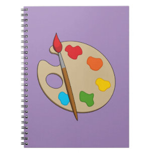 Artist Palette mit Pinsel Notizblock