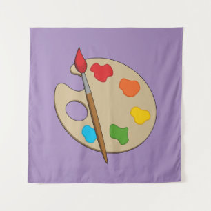 Artist Palette mit Pinsel Wandteppich