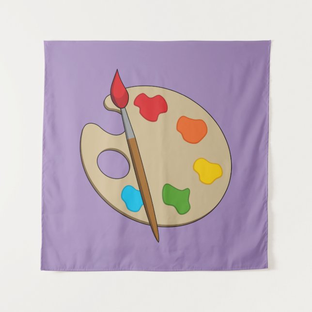 Artist Palette mit Pinsel Wandteppich (Vorderseite)