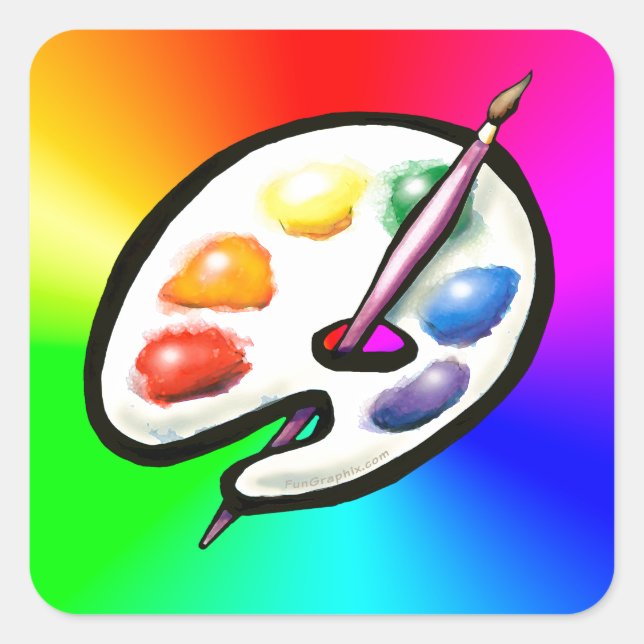 Artist Palette Quadratischer Aufkleber (Vorderseite)