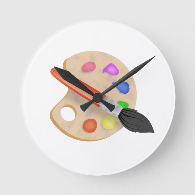 Artist Palette Runde Wanduhr (Vorderseite)