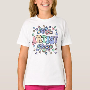 ARTIST-Retro Groovy Vintag, Blume, Herz, Star T-Shirt