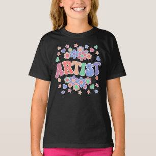 ARTIST-Retro Groovy Vintag, Blume, Herz, Star T-Shirt
