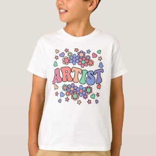 ARTIST-Retro Groovy Vintag, Blume, Herz, Star T-Shirt