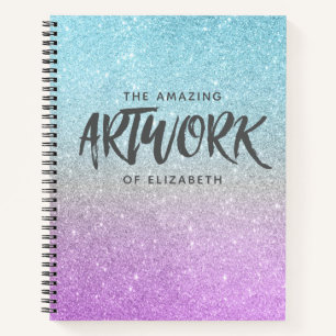 Artist Sketchbook Elegante Lila Glitzer Notizbuch