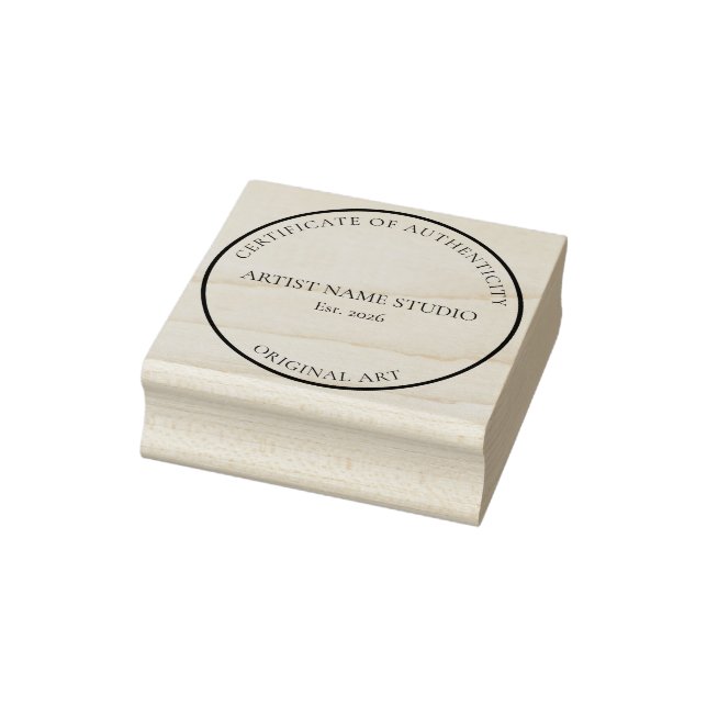 Artist Studio Certificate of Authenticity Stamp Gummistempel (Stempel)