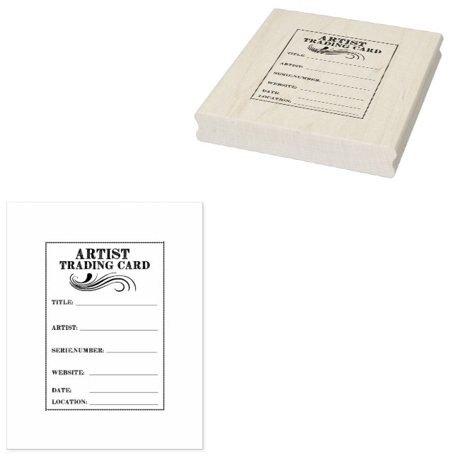 Artist Trading Card Briefmarke aus Gummi wieder ho Gummistempel (Stempel)