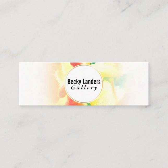 Artiste | Wasserfarbenfahne Mini Visitenkarte (Vorderseite)