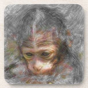 artistic animal monkey baby getränkeuntersetzer