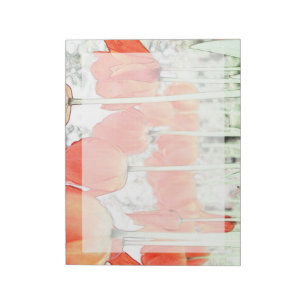 ARTISTIC ART RED TULIP FLOWERS Floral GARDEN Notizblock