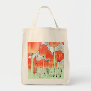 ARTISTIC ART RED TULIP FLOWERS Floral GARDEN Tragetasche