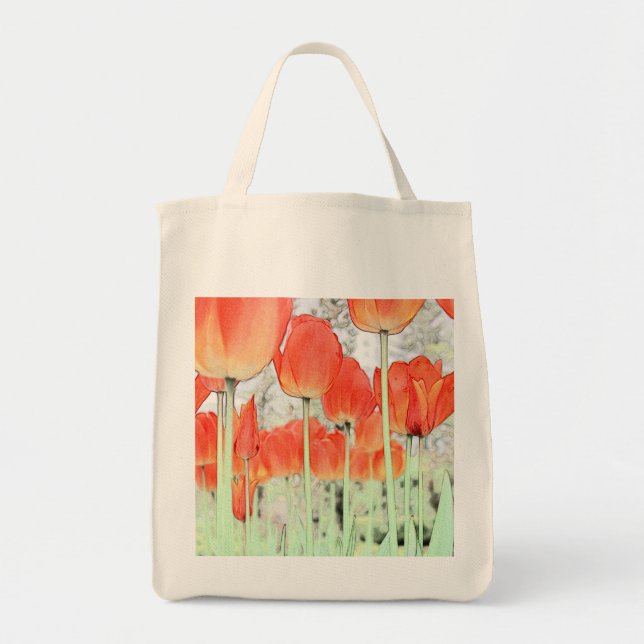 ARTISTIC ART RED TULIP FLOWERS Floral GARDEN Tragetasche (Vorne)