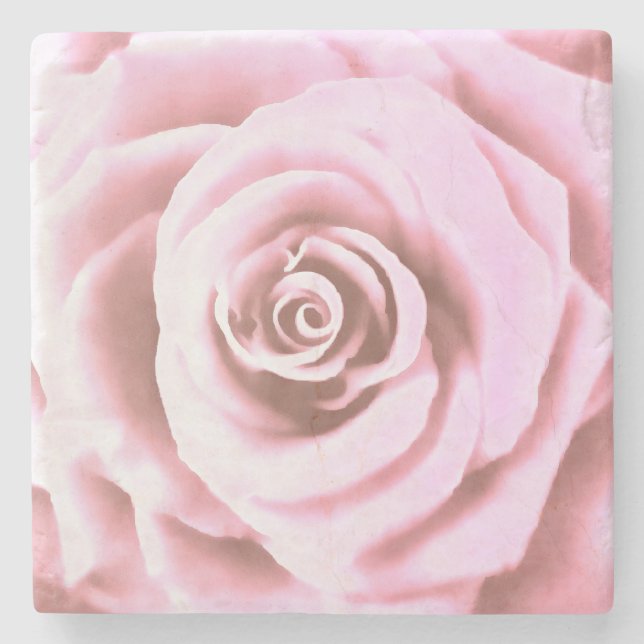 Artistic Big Bale Pink Rose Steinuntersetzer (Vorderseite)