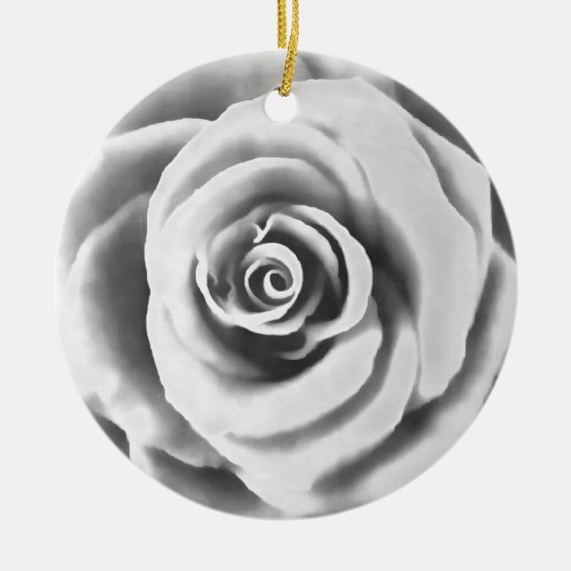 Artistic Big White Rose Keramik Ornament (Vorne)