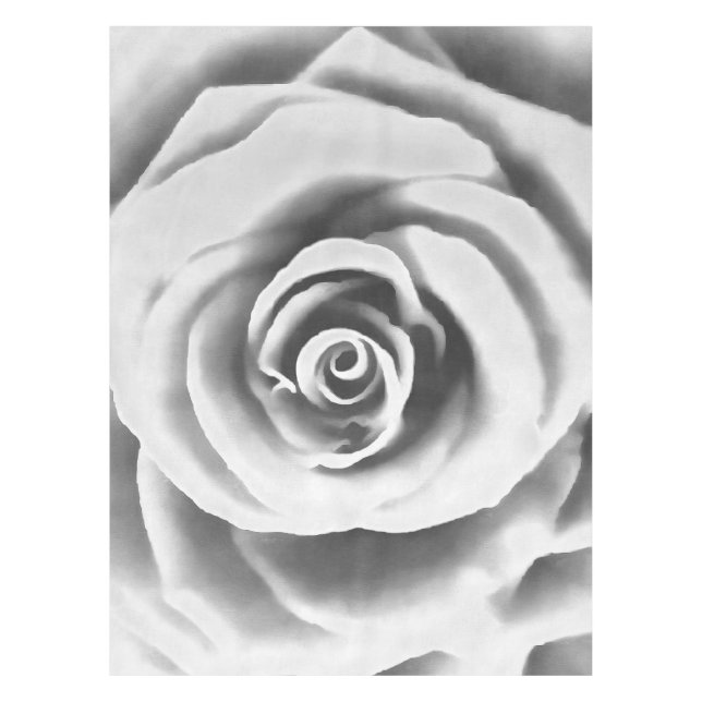 Artistic Big White Rose Tischdecke (Vorderseite)