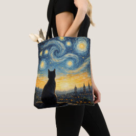 Artistic Black Cat & Celestial Town Reusable 
