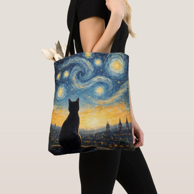 Artistic Black Cat & Celestial Town Reusable  (Von Nahem)