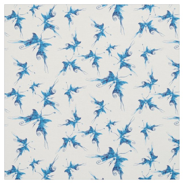 Artistic Blue Butterfly Stoff (Muster)