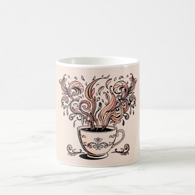 Artistic Boho Botanical Coffee Cup Two-Tone Mug Kaffeetasse (Mittel)