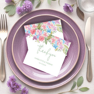 Artistic Boho Wildblumen Wasserfarbe Handgemalt Dankeskarte