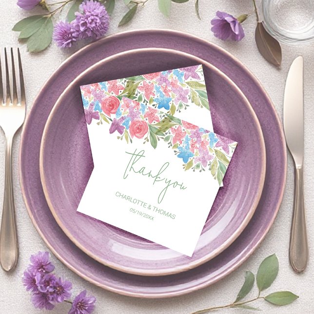 Artistic Boho Wildblumen Wasserfarbe Handgemalt Dankeskarte (Von Creator hochgeladen)