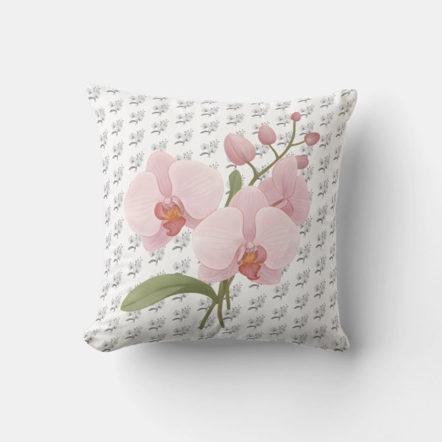 Artistic Botanical Orchid Flower Accent Kissen (Vorderseite)